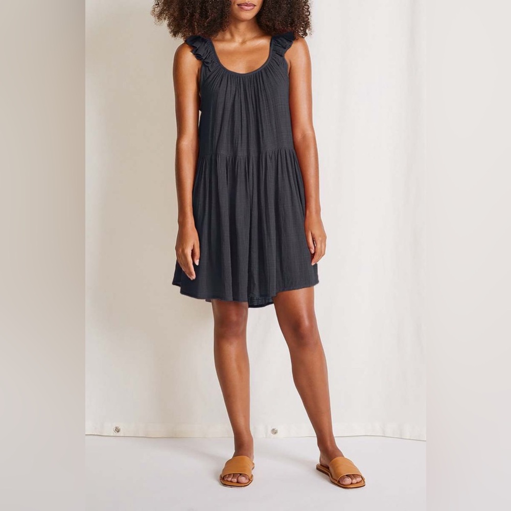 Apiece Apart Women's Verder Mini‎ Dress in Charcoal Slub Knit Organic Cotton- S